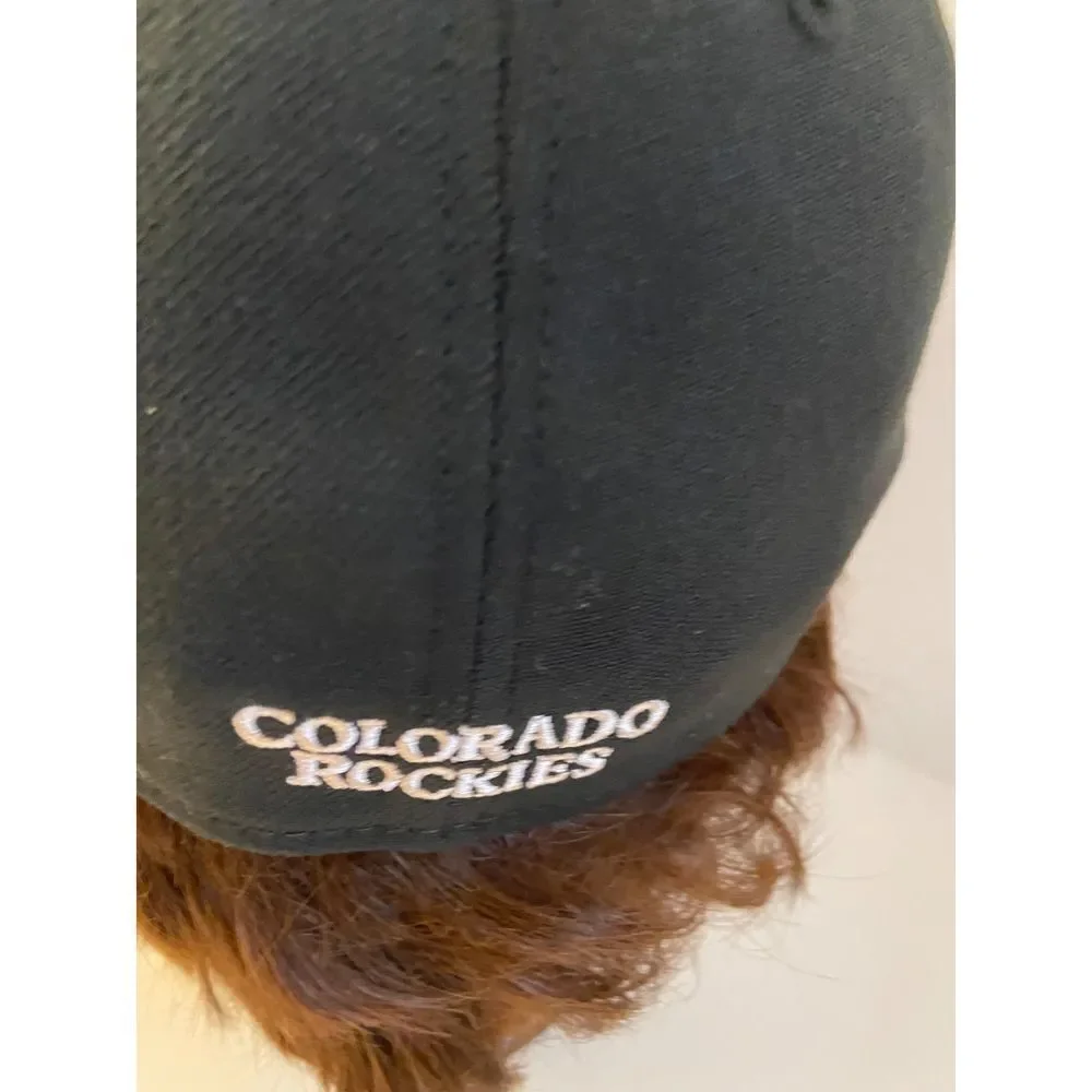 New Baseball 39-thirty Colorado Rockies Hat Pink Black Womens‎ M/L Fitted